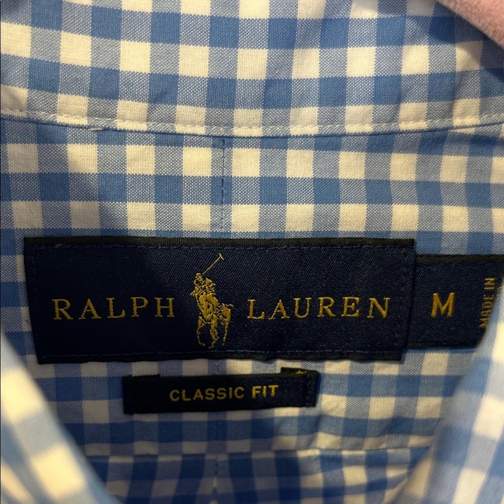 Polo Ralph Lauren Blue and White Checkered Shirt - Picture 2 of 4